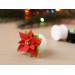 Poinsettia ear plugs Xmas gauges Christmas jewelry for stretched earlobes Holiday tunnel earrings handmade