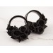 Handcrafted black rose ear tunnels for Goth weddings
