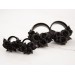 Handcrafted black rose ear tunnels for Goth weddings
