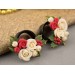 Cute Xmas earrings for stretched ears Tiny roses red green Holly berries Handmade gauges and plugs