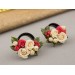 Cute Xmas earrings for stretched ears Tiny roses red green Holly berries Handmade gauges and plugs