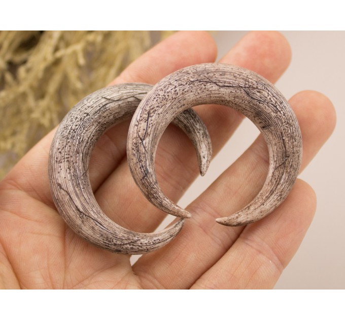 Viking gauge earrings for stretched ears Guys plugs and tunnels Ancient horn Norse Brutal jewelry