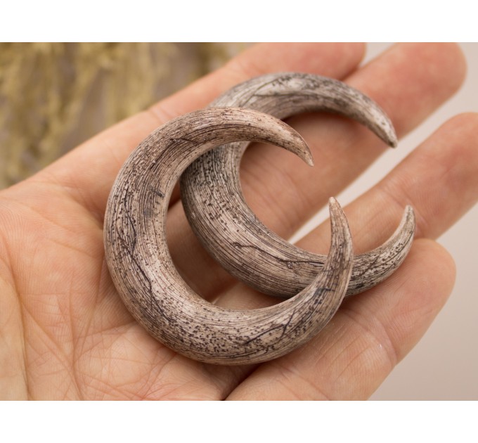 Viking gauge earrings for stretched ears Guys plugs and tunnels Ancient horn Norse Brutal jewelry