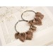 Ancient bone leaves beige brown Hoop hangers for tunnels Ear plugs and gauges Viking handmade