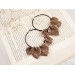 Ancient bone leaves beige brown Hoop hangers for tunnels Ear plugs and gauges Viking handmade