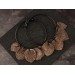 Ancient bone leaves beige brown Hoop hangers for tunnels Ear plugs and gauges Viking handmade