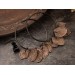 Ancient bone leaves beige brown Hoop hangers for tunnels Ear plugs and gauges Viking handmade