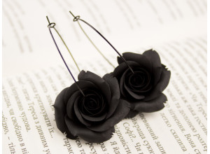Black rose hoop hangers for tunnels 6-25mm
