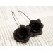 Black rose hoop hangers for tunnel earrings Gothic jewelry for stretched ears Witch gift idea Flower plugs and gauges