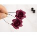 Deep wine red burgundy rose hoop earrings Flower hangers for tunnels Elegant jewelry for stretched ears Handmade