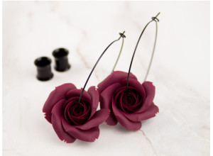 Burgundy rose hoop hangers for tunnels 6-25mm