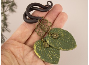 Dangle green leaf gauges 5-14mm
