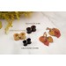 Fall leaves tunnel earrings Chain hangers for gauges Vivid autumn jewelry for stretched ears Bright wooden plugs