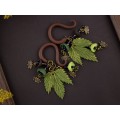 Maple leaves dangle plug earrings Woodland gauges Botanical jewelry for stretched ears