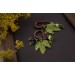Maple leaves dangle plug earrings Woodland gauges Botanical jewelry for stretched ears
