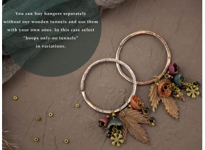 Hammered copper hoops tunnel hangers maple leaves 8-20mm 