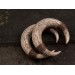 Viking style gauge earrings for stretched ears Ancient horn Brutal jewelry for men