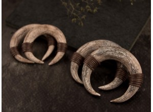 Viking horn gauge earrings 5-14mm