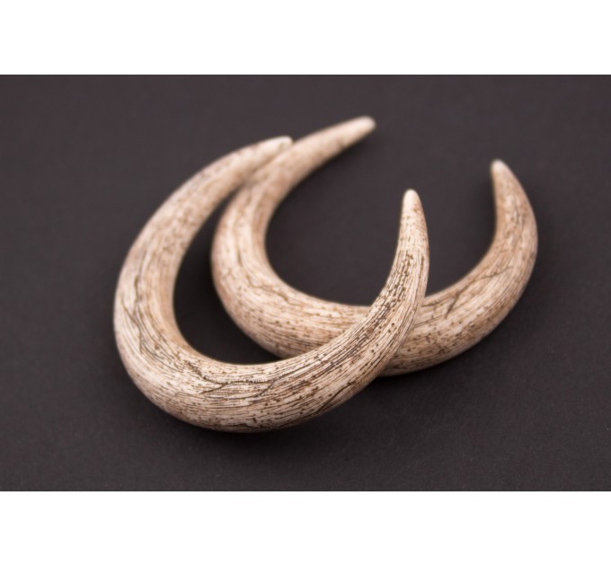 Viking gauge earrings for stretched ears Guys plugs and tunnels Ancient horn Norse Brutal jewelry