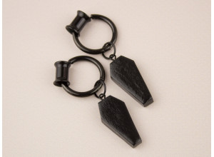 Black coffin hoop tunnels 6-25mm