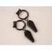 Gothic jewelry for gauged earlobes Black coffin charm tunnel earrings Hoop hangers Witchcraft Pagan