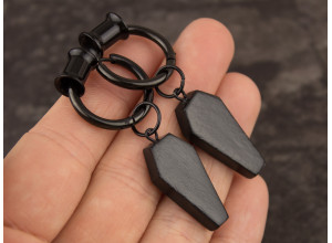 Black coffin hoop tunnels 6-25mm
