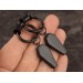 Gothic jewelry for gauged earlobes Black coffin charm tunnel earrings Hoop hangers Witchcraft Pagan