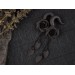 Gothic wedding dangle chain plug earrings for stretched ears Black rose and leaves Witch gift gauges Dark aesthetic