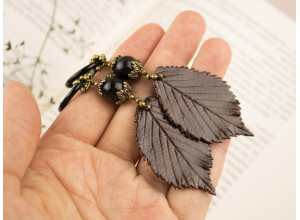 Brown leaf ear hoop hangers 6-25mm
