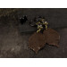 Long ear plugs with dark brown realistic leaf Unique woodland jewelry for stretched ears Hoop hangers for tunnel earrings 