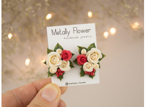 Christmas bouquet stud earrings
