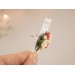 X-mas stud earring with festive bouquet Christmas flowers jewelry Cute gift idea for girlfriend wife sister daughter