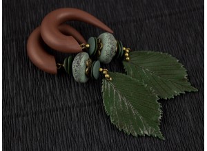 Green leaf dangle gauges 5-14mm