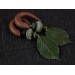 Woodland gauge earrings with deep green realistic leaves and beads Handmade jewelry for stretched ears Unique plugs
