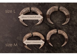 Horn shaped fake gauge earrings
