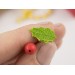 Cute Christmas stud earrings with tiny holly berry and leaf Mismatched Asymmetrical Xmas gift idea 