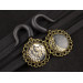 Celestial ear gauges full moon crescent asymmetrical ear weights Shiny plugs and tunnels handmade  