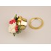 Cute Christmas plug earrings Beige rose red flower golden screw back tunnels Holly berry Holiday gift