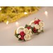 Cute Christmas plug earrings Beige rose red flower golden screw back tunnels Holly berry Holiday gift