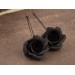 Hoop earrings with black rose Gothic jewelry Unique gift for girlfriend Dark fashion Witch Handmade