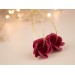 Golden hoop earrings with wine red burgundy rose flower Unique gift for wife Christmas present Bridesmaid jewelry