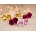 Burgundy deep red wine rose flower earrings for stretched earlobes Golden screw back tunnels Hoop hangers Christmas gift