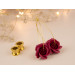 Burgundy deep red wine rose flower earrings for stretched earlobes Golden screw back tunnels Hoop hangers Christmas gift