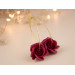 Burgundy deep red wine rose flower earrings for stretched earlobes Golden screw back tunnels Hoop hangers Christmas gift