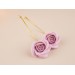Dusty blush pink wedding ear hangers for gauged ears Gold screw back tunnels hoops Floral plugs Handmade
