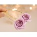 Dusty blush pink wedding ear hangers for gauged ears Gold screw back tunnels hoops Floral plugs Handmade