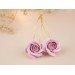 Dusty blush pink wedding ear hangers for gauged ears Gold screw back tunnels hoops Floral plugs Handmade