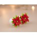 Poinsettia ear plugs Xmas gauges Christmas jewelry for stretched earlobes Holiday tunnel earrings handmade