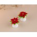 Poinsettia ear plugs Xmas gauges Christmas jewelry for stretched earlobes Holiday tunnel earrings handmade