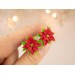 Poinsettia ear plugs Xmas gauges Christmas jewelry for stretched earlobes Holiday tunnel earrings handmade